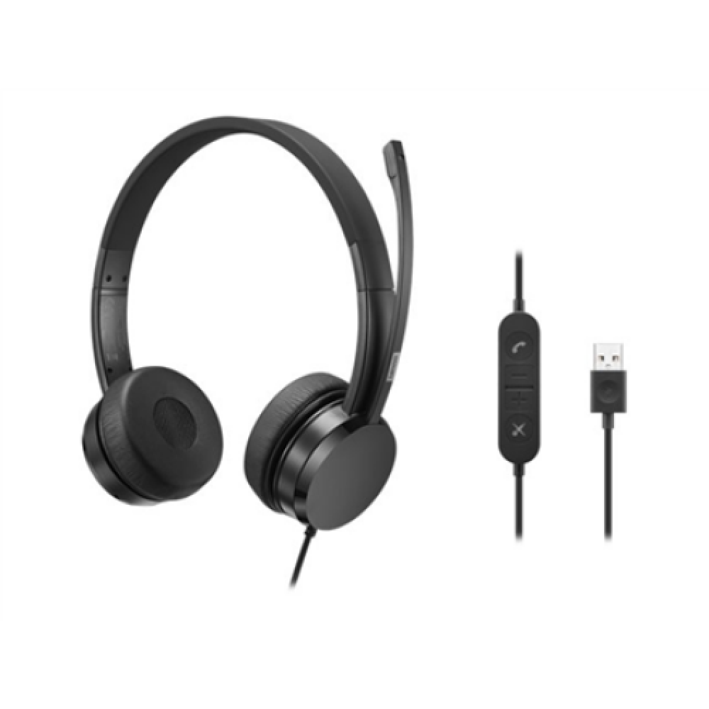 Lenovo , USB-A Stereo Headset with Control Box , Wired , On-Ear