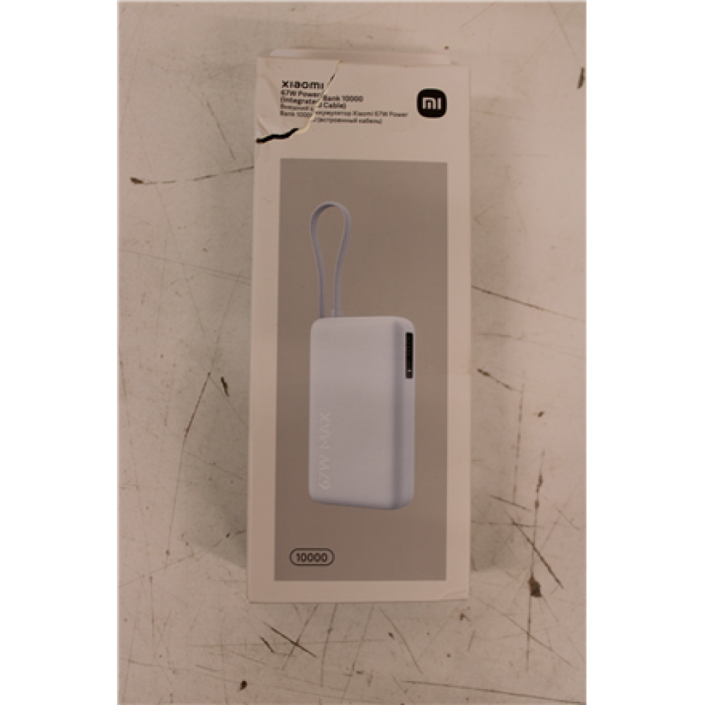 SALE OUT. Xiaomi 67W Power Bank 10000 (Integrated Cable) , 10000 mAh , Ice Blue , DAMAGED PACKAGING