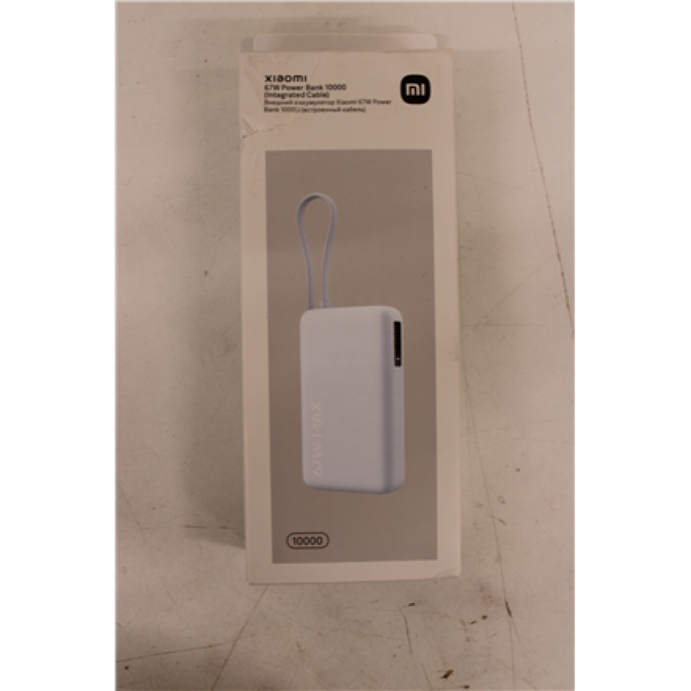 SALE OUT. Xiaomi 67W Power Bank 10000 (Integrated Cable) , 10000 mAh , Ice Blue , DAMAGED PACKAGING