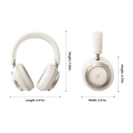 Anker Soundcore , Foldable Headphones , Space One Pro , Bluetooth , Over-ear , Microphone , Cream White