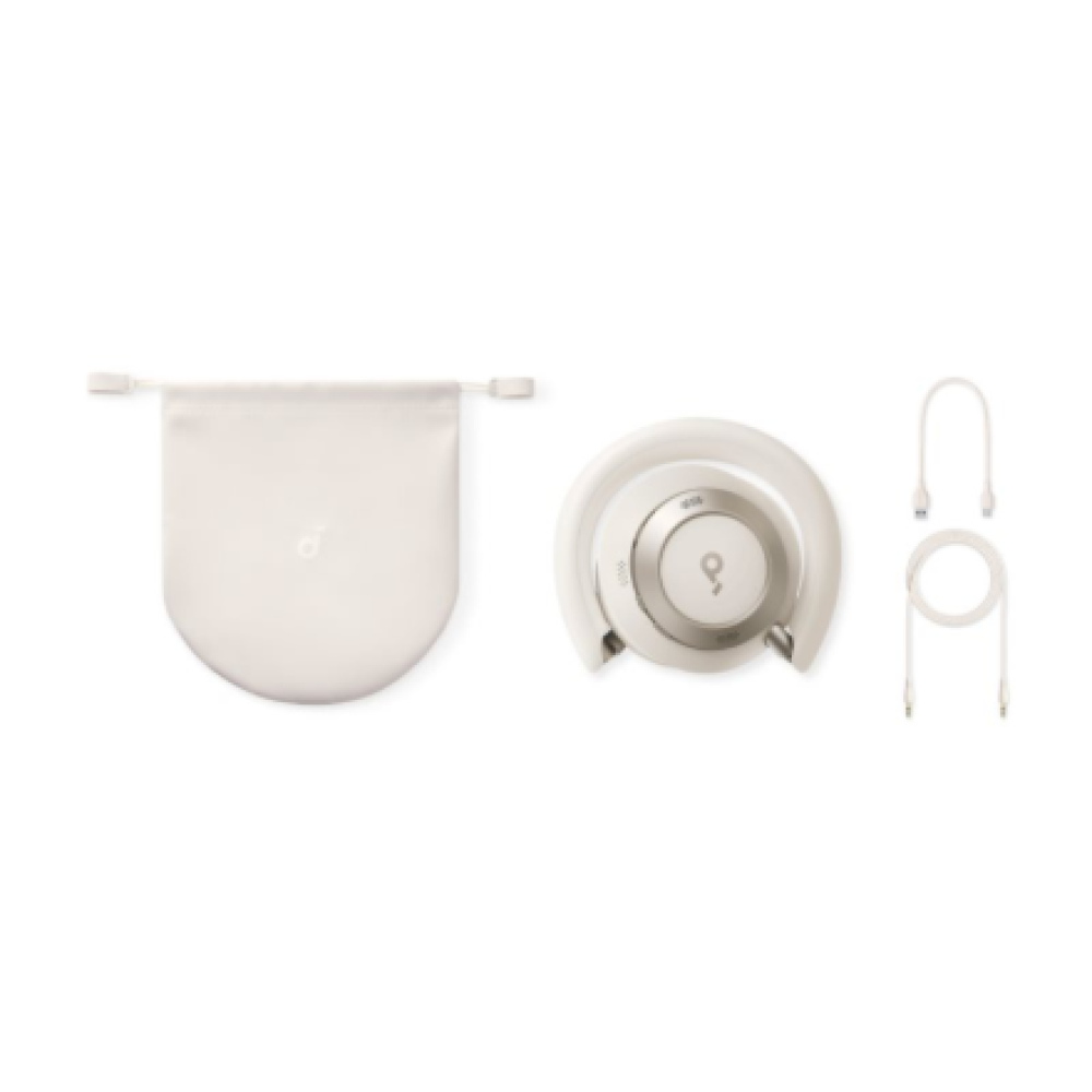Anker Soundcore , Foldable Headphones , Space One Pro , Bluetooth , Over-ear , Microphone , Wireless , Cream White