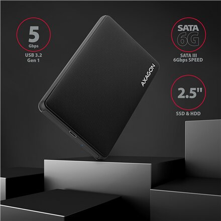 AXAGON Screwless USB 3.2 Gen 1 - SATA 6G external box for 2.5 SSD/HDD , EE25-SLC