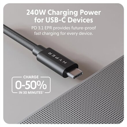 Hyper , HyperDrive Next USB4 Type-C Performance Cable, 1.2 m , HD6500BKGL