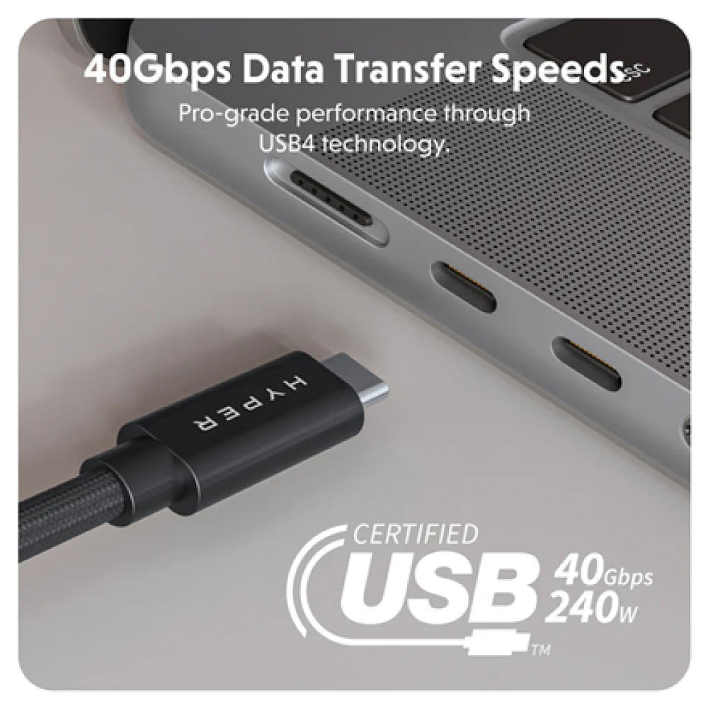 Hyper , HyperDrive Next USB4 Type-C Performance Cable, 1.2 m , HD6500BKGL