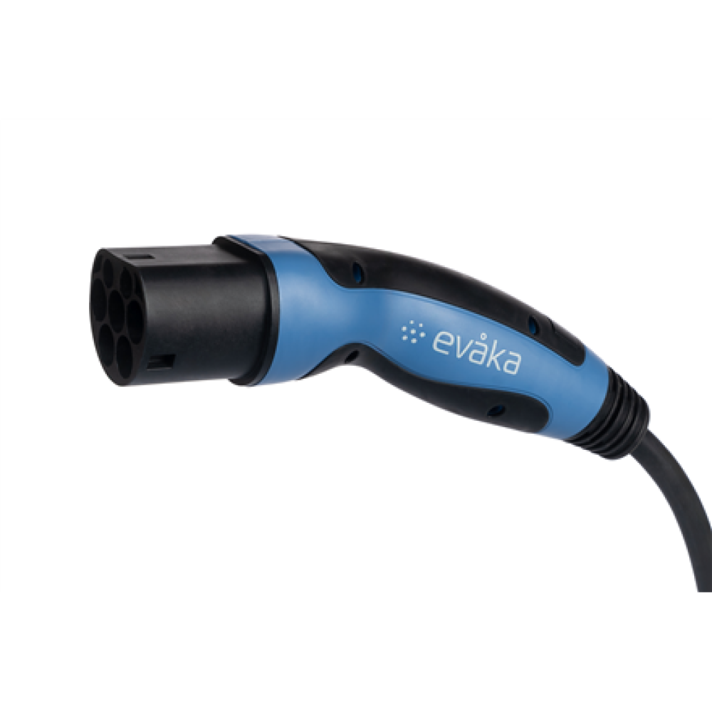 EVA503325 Evaka EV charging cable Type2-Type2, 22 kW, 32 A, 5x6 mm2, 1x0.5 mm2, 5 m , EVA503325 , Black