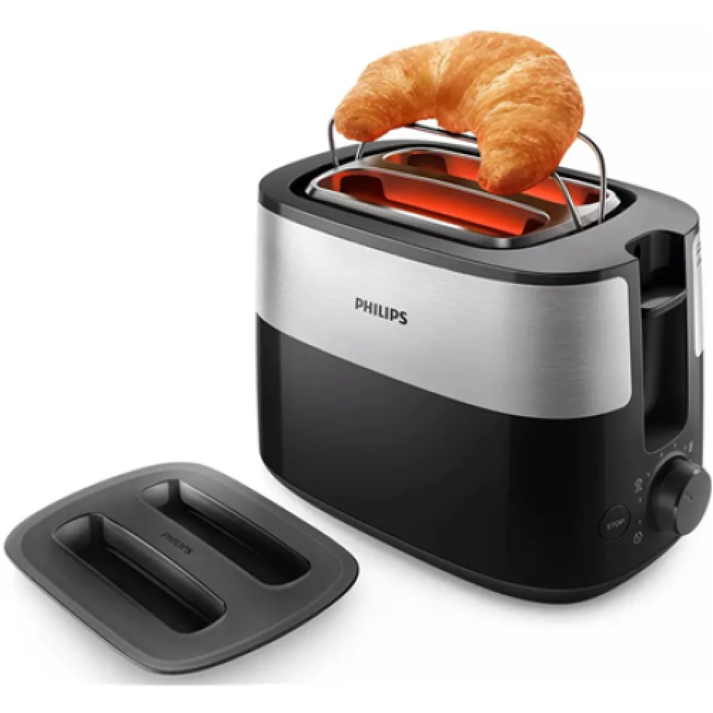 Philips , Toaster , HD2517/90 Daily Collection , Power 830 W , Number of slots 2 , Housing material Plastic , Black/Stainless Steel