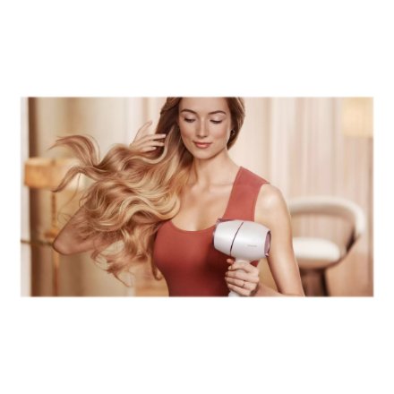 Philips Hair Dryer with SenseIQ , BHD628/00 Prestige , 1800 W , Number of temperature settings 3 , Ionic function , Diffuser nozzle , White/Rose