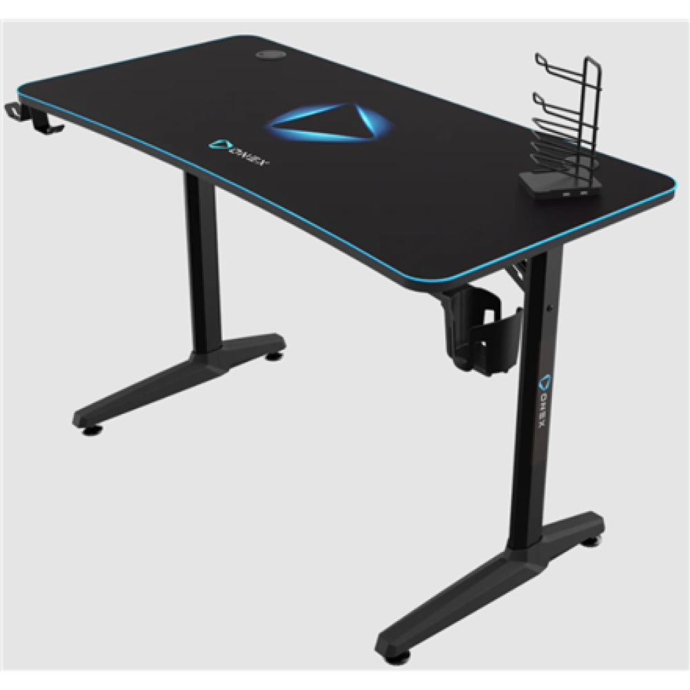 Onex , Gaming Desk w/Cup holder, headset hook, Gamepad holder, Full coverage mouse pad , GD1200H , Black