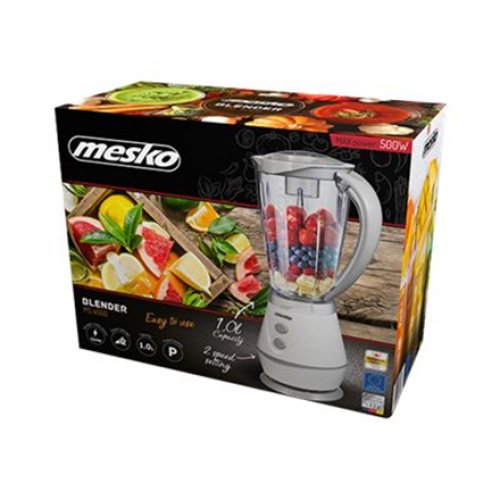Mesko , MS 4060 , Tabletop , 500 W , Jar material Plastic , Jar capacity 1 L , White/ grey