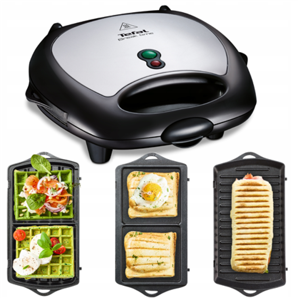 TEFAL , Sandwitch Maker , SW614831 , 700 W , Number of plates 3 , Black/Stainless Steel