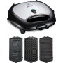 TEFAL , Sandwitch Maker , SW614831 , 700 W , Number of plates 3 , Black/Stainless Steel