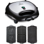 TEFAL , Sandwitch Maker , SW614831 , 700 W , Number of plates 3 , Black/Stainless Steel
