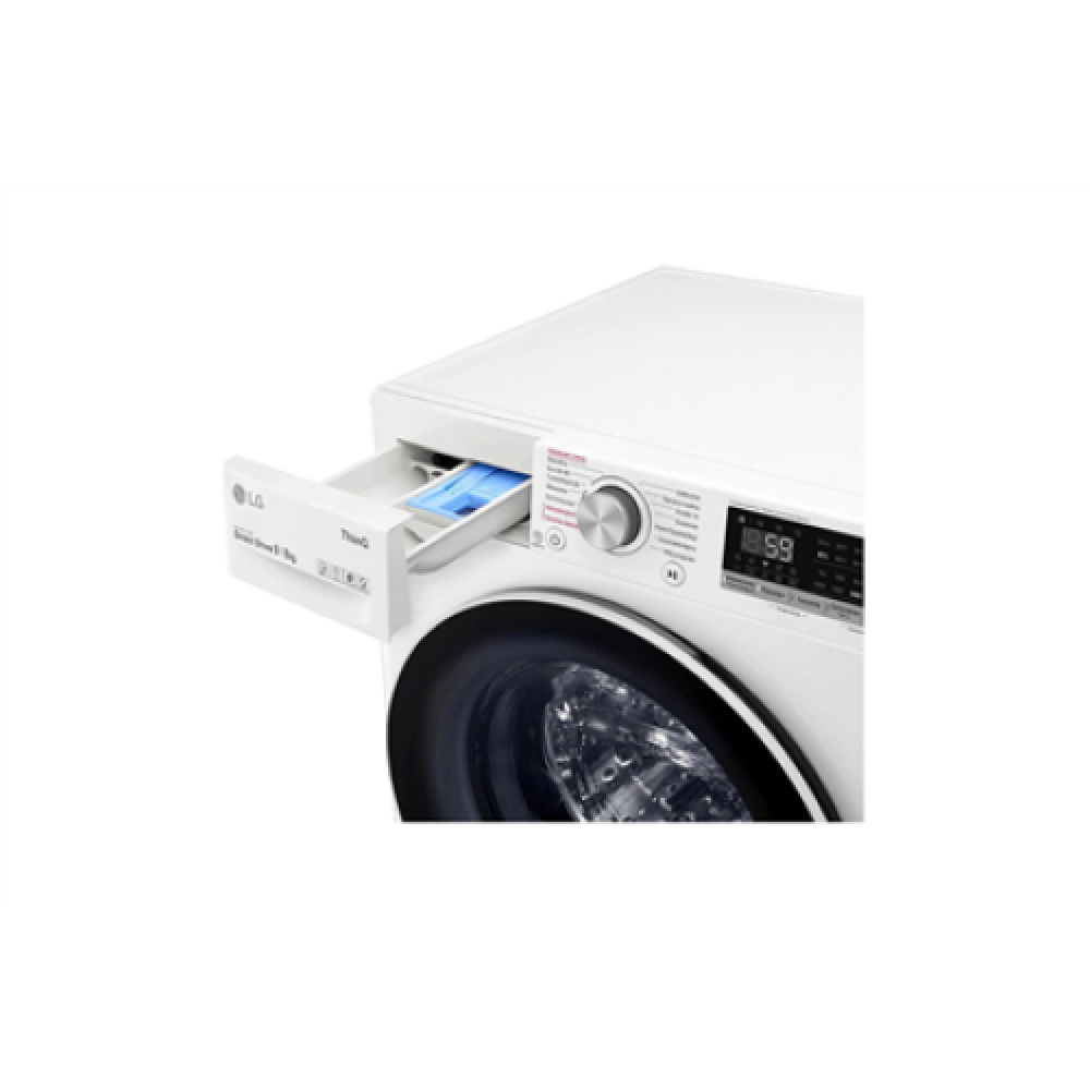 LG Washing Machine With Dryer F4DV509S0E Energy efficiency class B, Front loading, Washing capacity 9 kg, 1400 RPM, Depth 56.5 cm, Width 60 cm, Display, LED, Drying system, Drying capacity 6 kg, Steam function, Direct drive, Wi-Fi, White