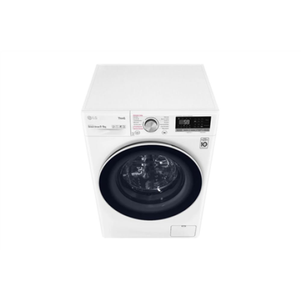 LG Washing Machine With Dryer F4DV509S0E Energy efficiency class B, Front loading, Washing capacity 9 kg, 1400 RPM, Depth 56.5 cm, Width 60 cm, Display, LED, Drying system, Drying capacity 6 kg, Steam function, Direct drive, Wi-Fi, White