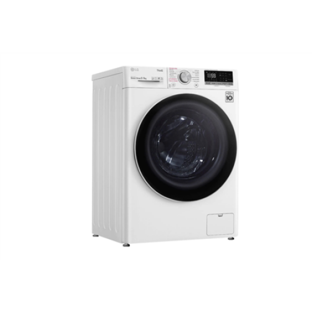 LG Washing Machine With Dryer F4DV509S0E Energy efficiency class B, Front loading, Washing capacity 9 kg, 1400 RPM, Depth 56.5 cm, Width 60 cm, Display, LED, Drying system, Drying capacity 6 kg, Steam function, Direct drive, Wi-Fi, White