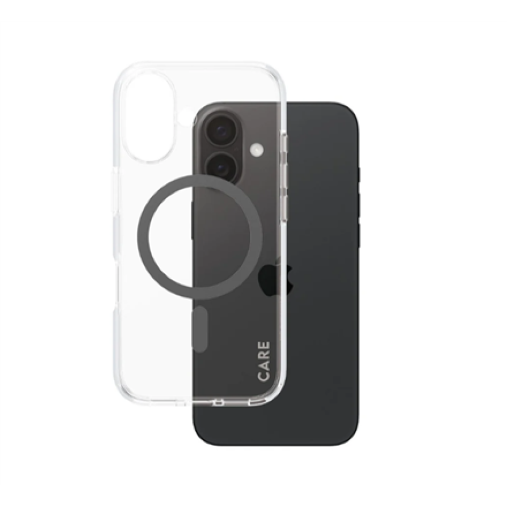 CARE Flagship Case , Back cover , Apple , iPhone 16 , Recycled plastic , Black , MagSafe