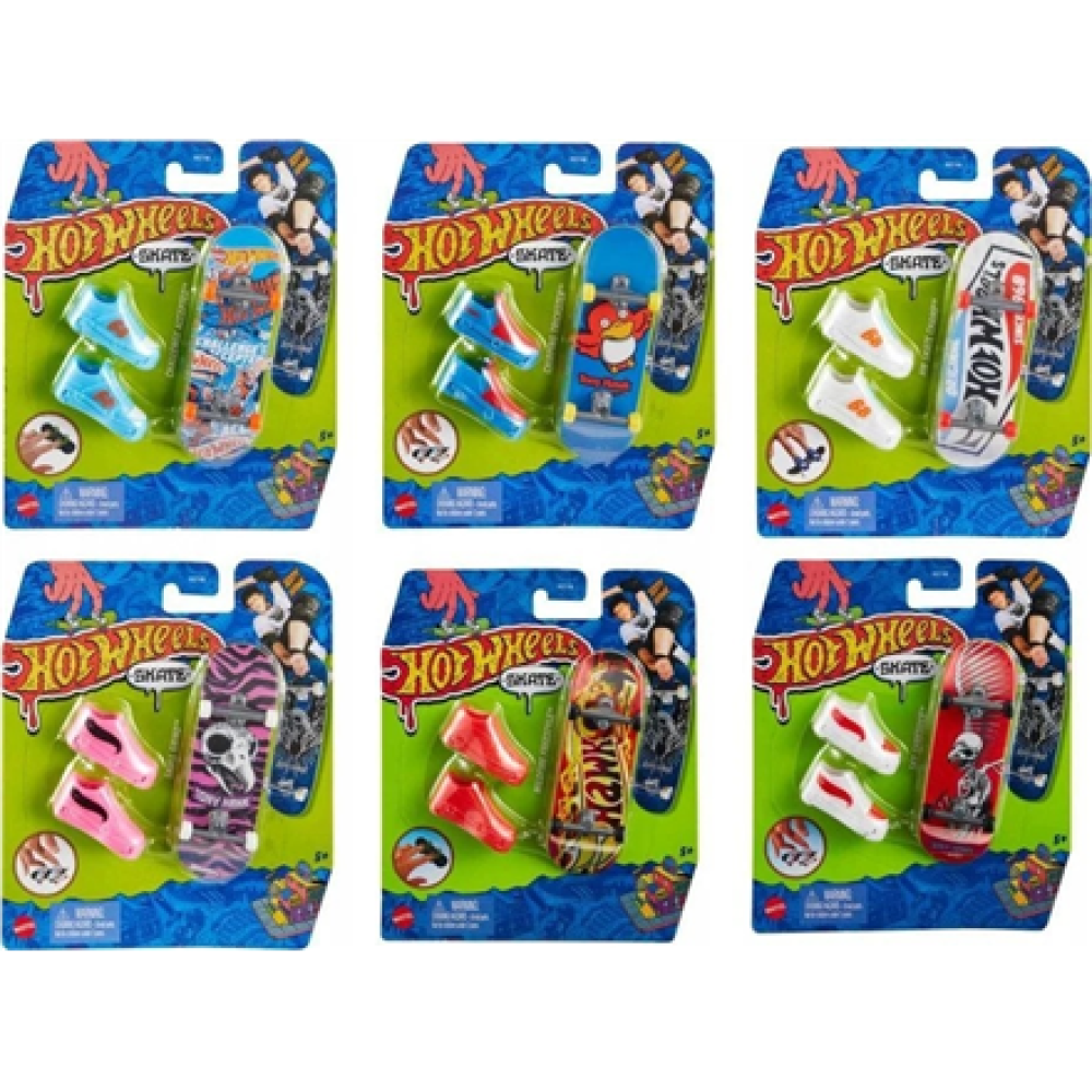 Mattel , Assorted Hot Wheels Skate Fingerboard with Shoes, HGT46 , Multicoloured , Metal/Plastic