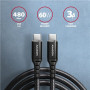 AXAGON , Data and charging cable, 2 m , BUCM-CM20AB , USB Type C to USB Type C