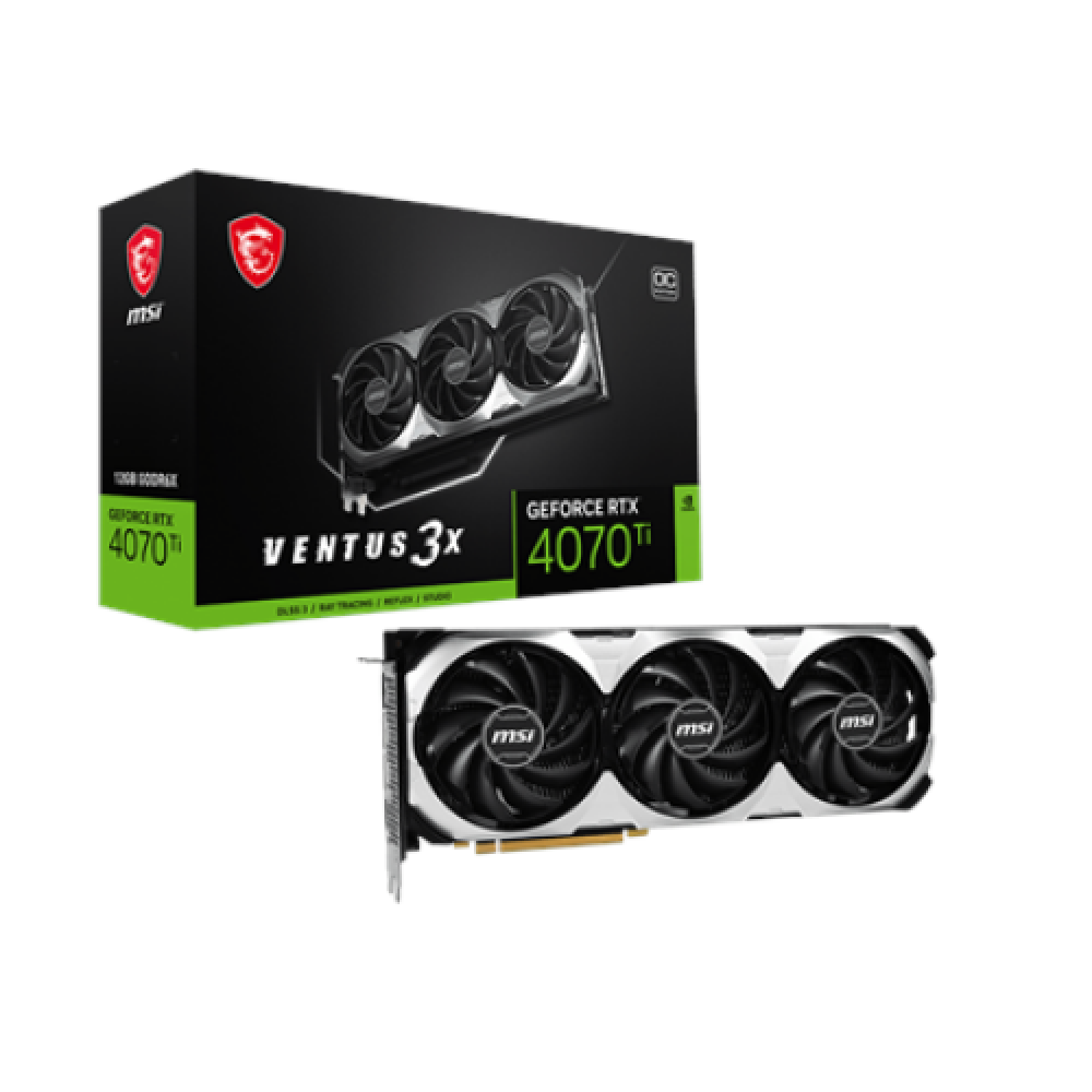 MSI GeForce RTX 4070 Ti VENTUS 3X 12G OC NVIDIA 12 GB GeForce RTX 4060 Ti GDDR6X PCI Express Gen 4 HDMI ports quantity 1 Memory clock speed 21000 MHz