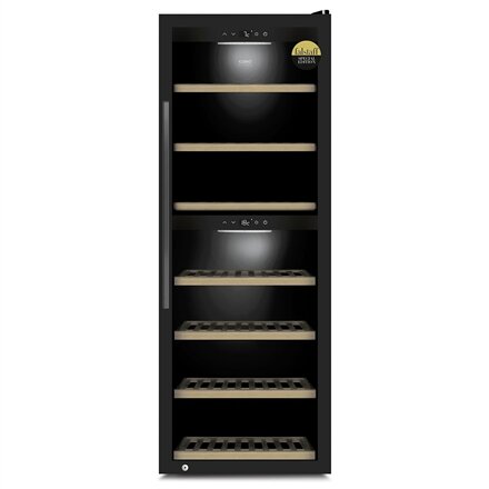 Caso , Smart Wine Cooler , WineExclusive 126 , Energy efficiency class G , Showcase , Free standing , Bottles capacity 126 bottles , Cooling type Compressor technology , Black