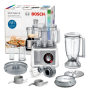 Bosch , MC812S820 , 1250 W , Food Processor MultiTalent 8 , Number of speeds Equal speed setting, instant and pulse functions , Bowl capacity 3.9 L , Blender , White/Silver