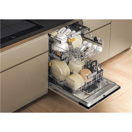 Whirlpool W8I HP42 L , Built-in , Width 60 cm , Number of place settings 14 , Number of programs 10 , Energy efficiency class C , Display , Black