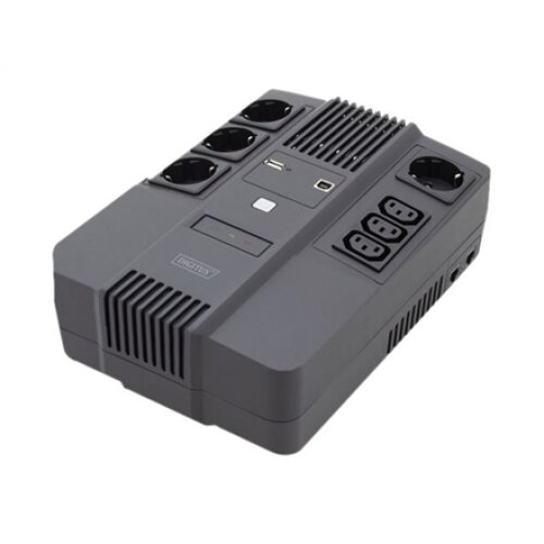 Digitus , All-in-One UPS , All-in-One UPS, 800VA/480W, LED 12V/9Ah x1, 4x CEE 7/7,3x IEC C13, USB, RJ45 , 800 VA , 480 W