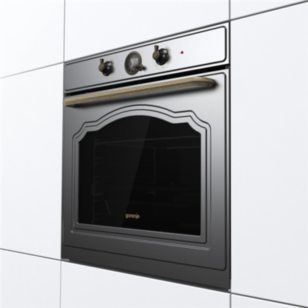 Gorenje Oven , BOS67372CLB , 77 L , Electric , AquaClean , Mechanical control , Steam function , Height 59.5 cm , Width 59.5 cm , Black