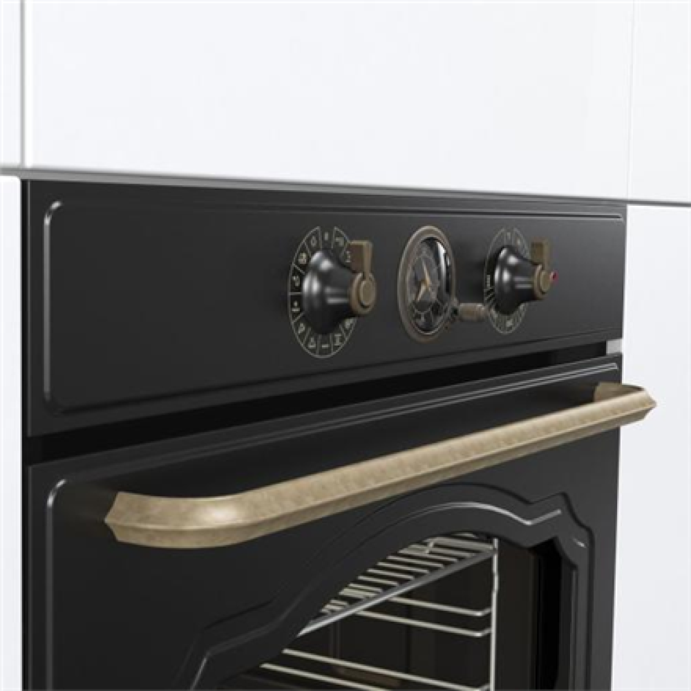 Gorenje Oven , BOS67372CLB , 77 L , Electric , AquaClean , Mechanical control , Steam function , Height 59.5 cm , Width 59.5 cm , Black