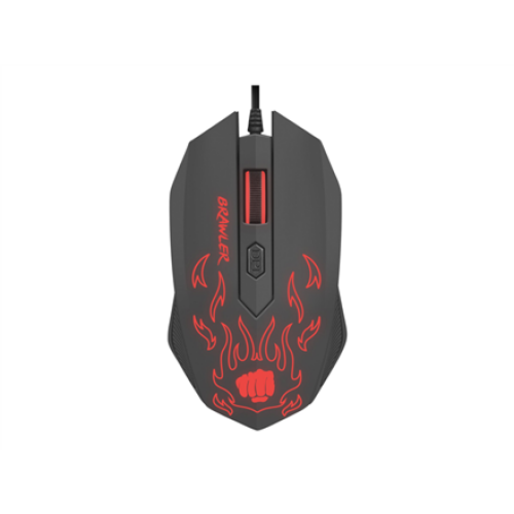 FURY Brawler Optical Gaming mouse, 1600DPI, Wired, Black/Green Fury Gaming mouse Brawler Optical mouse Black/Green