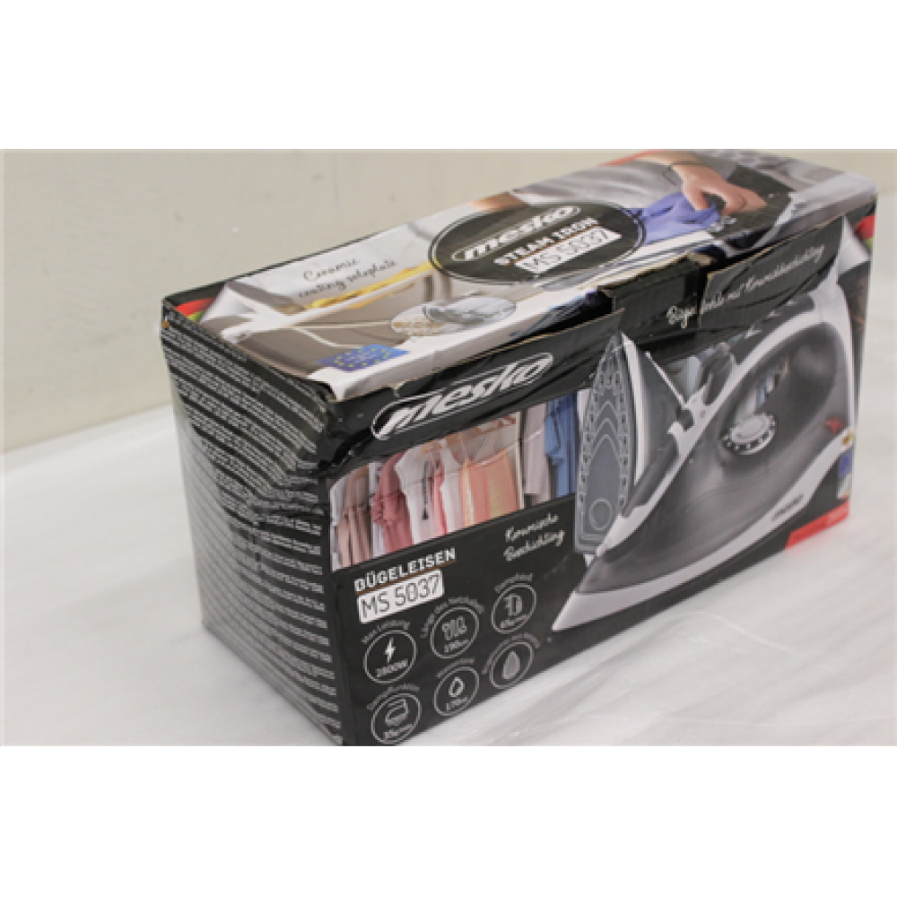 SALE OUT. Mesko MS 5037 Steam iron 2800W, Grey , Mesko MS 5037 , Steam Iron , 2800 W , Water tank capacity 170 ml , Continuous steam 35 g/min , Grey , DAMAGED PACKAGING, SCRATCHED ON KERAMIC PLATE