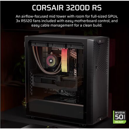 Corsair PC Case , 3200D RS , Mid-Tower , Smoke