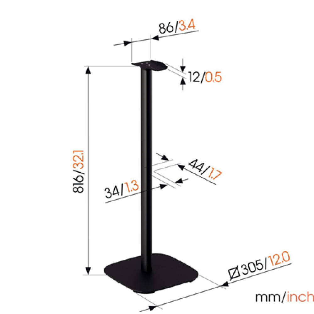 Vogels Floor stand , SFS 4133 Sonos speaker stand for Era 300 , Maximum weight (capacity) 4.5 kg , Black