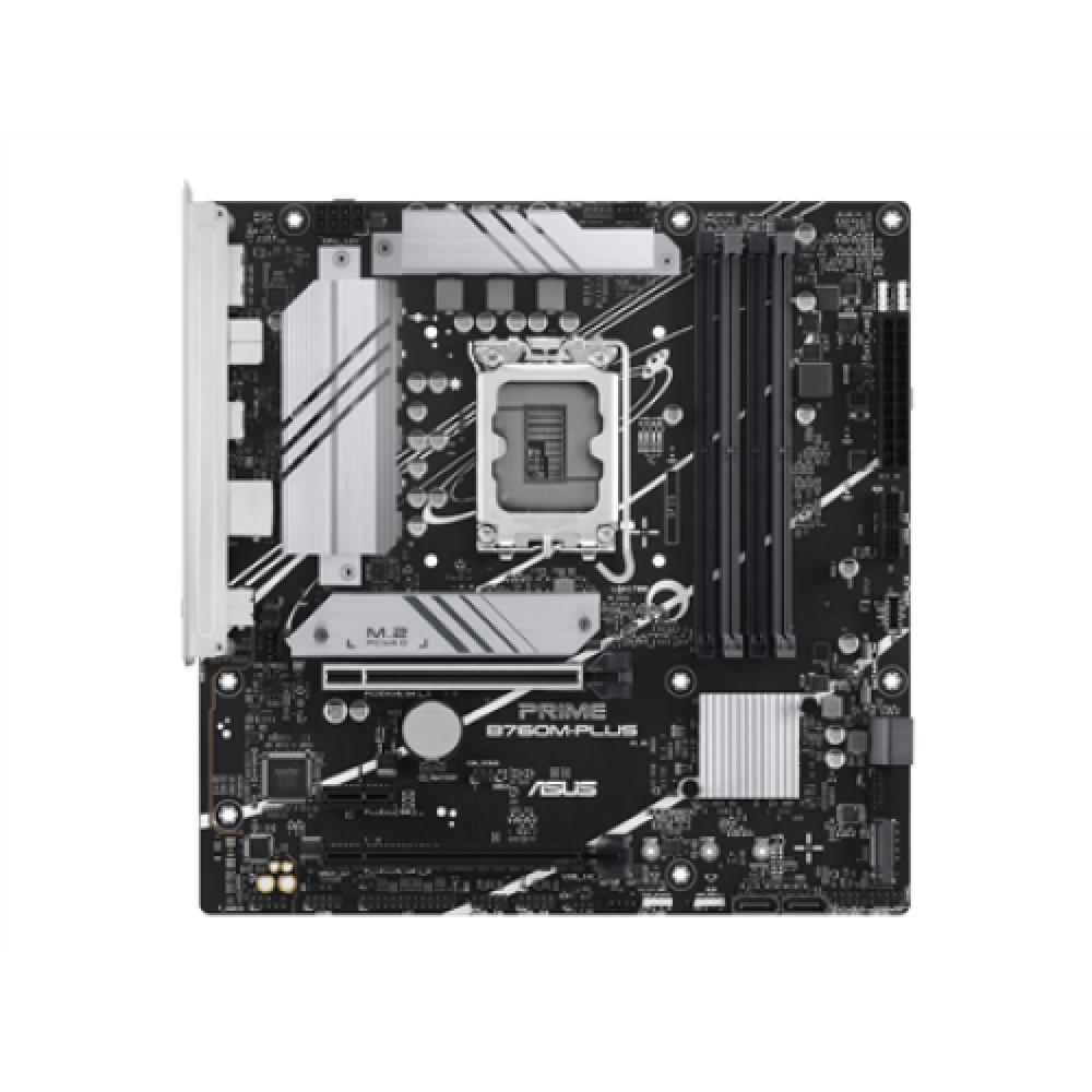 ASUS PRIME B760M-PLUS , Asus , Processor family Intel B760 , Processor socket 1 x LGA1700 Socket , 4 DIMM slots - DDR5, non-ECC, on-die ECC, unbuffered , Supported hard disk drive interfaces SATA-600 (RAID), 2 x M.2 , Number of SATA connectors 4