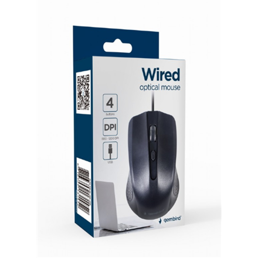 Gembird Optical Mouse , MUS-4B-01L , Wired , USB , Black