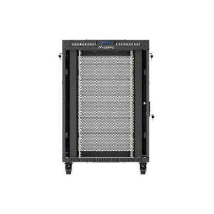 Lanberg , Rack cabinet 19 free-standing 22U/800x800 (flat pack) with mesh door, LCD , FF01-8822-23BL , Black