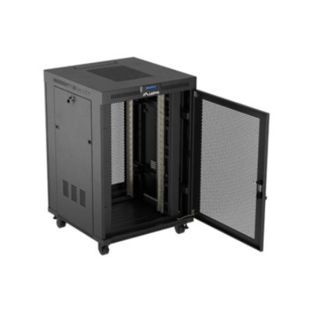 Lanberg , Rack cabinet 19 free-standing 22U/800x800 (flat pack) with mesh door, LCD , FF01-8822-23BL , Black