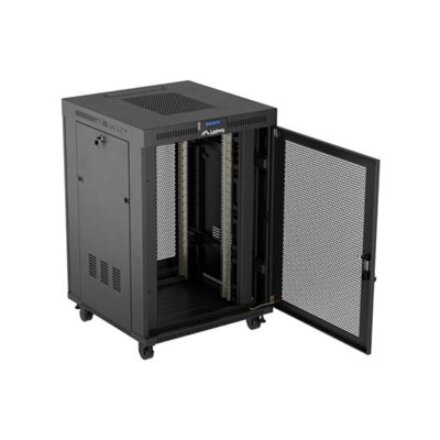 Lanberg , Rack cabinet 19 free-standing 22U/800x800 (flat pack) with mesh door, LCD , FF01-8822-23BL , Black