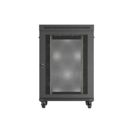 Lanberg , Rack cabinet 19 free-standing 22U/800x800 (flat pack) with mesh door, LCD , FF01-8822-23BL , Black