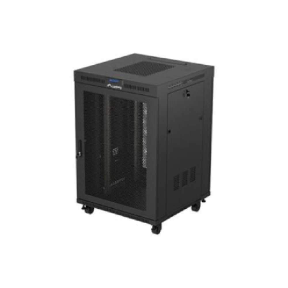 Lanberg , Rack cabinet 19 free-standing 22U/800x800 (flat pack) with mesh door, LCD , FF01-8822-23BL , Black