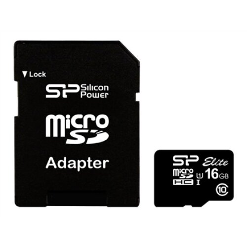 Silicon Power , Elite UHS-I , 16 GB , MicroSDHC , Flash memory class 10 , SD adapter
