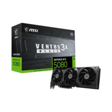 MSI GeForce RTX 5080 16G VENTUS 3X OC BLACK , NVIDIA , 16 GB , GeForce RTX 5080 , GDDR7 , HDMI ports quantity 1 , PCI Express Gen 5