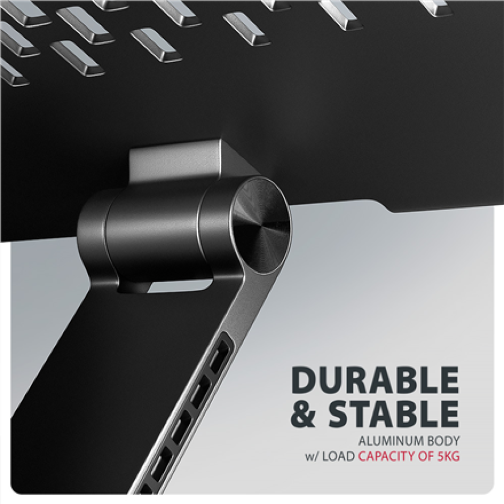 AXAGON STND-LRB stand with 360° rotation for laptops and tablets , Adjustable Height, Angle , 10-17.3 , Maximum weight (capacity) 5 kg , Black