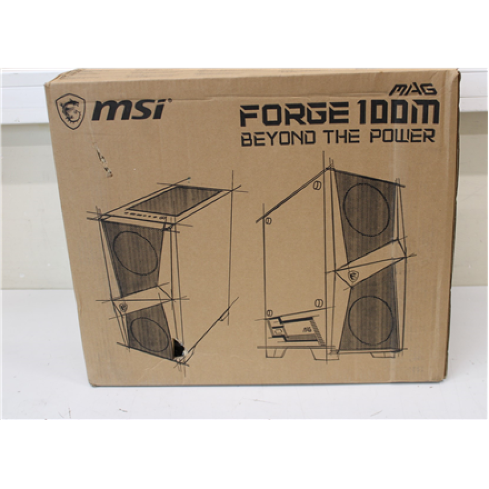 SALE OUT. MSI MAG FORGE 100M PC Case, Mid-Tower, USB 3.2, Black , MSI , MAG FORGE 100M , Black , ATX , DAMAGED PACKAGING, DENT ON THE SIDE , Power supply included No