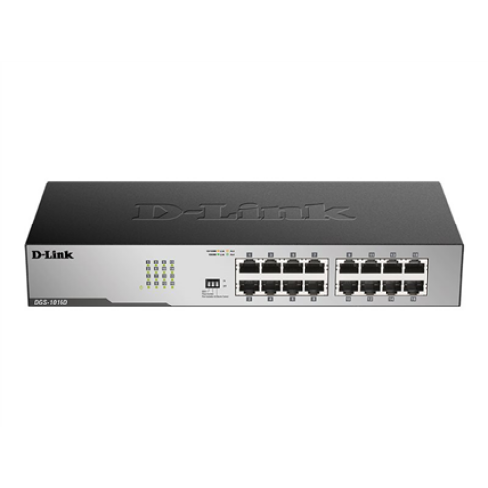 D-Link , 16-Port Gigabit Unmanaged Desktop Switch , DGS-1016D , Unmanaged , Desktop