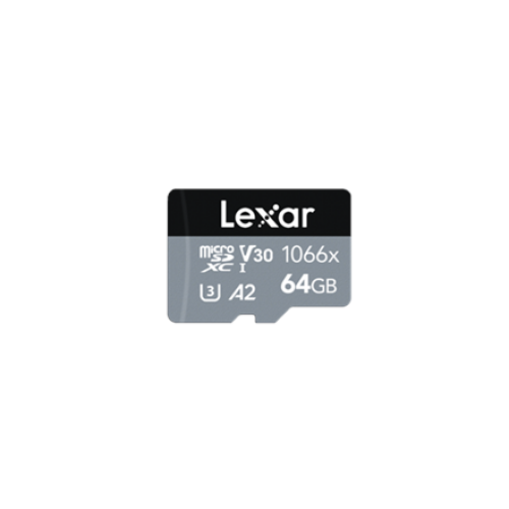 Lexar , Professional 1066x , UHS-I , 64 GB , MicroSDXC , Flash memory class 10