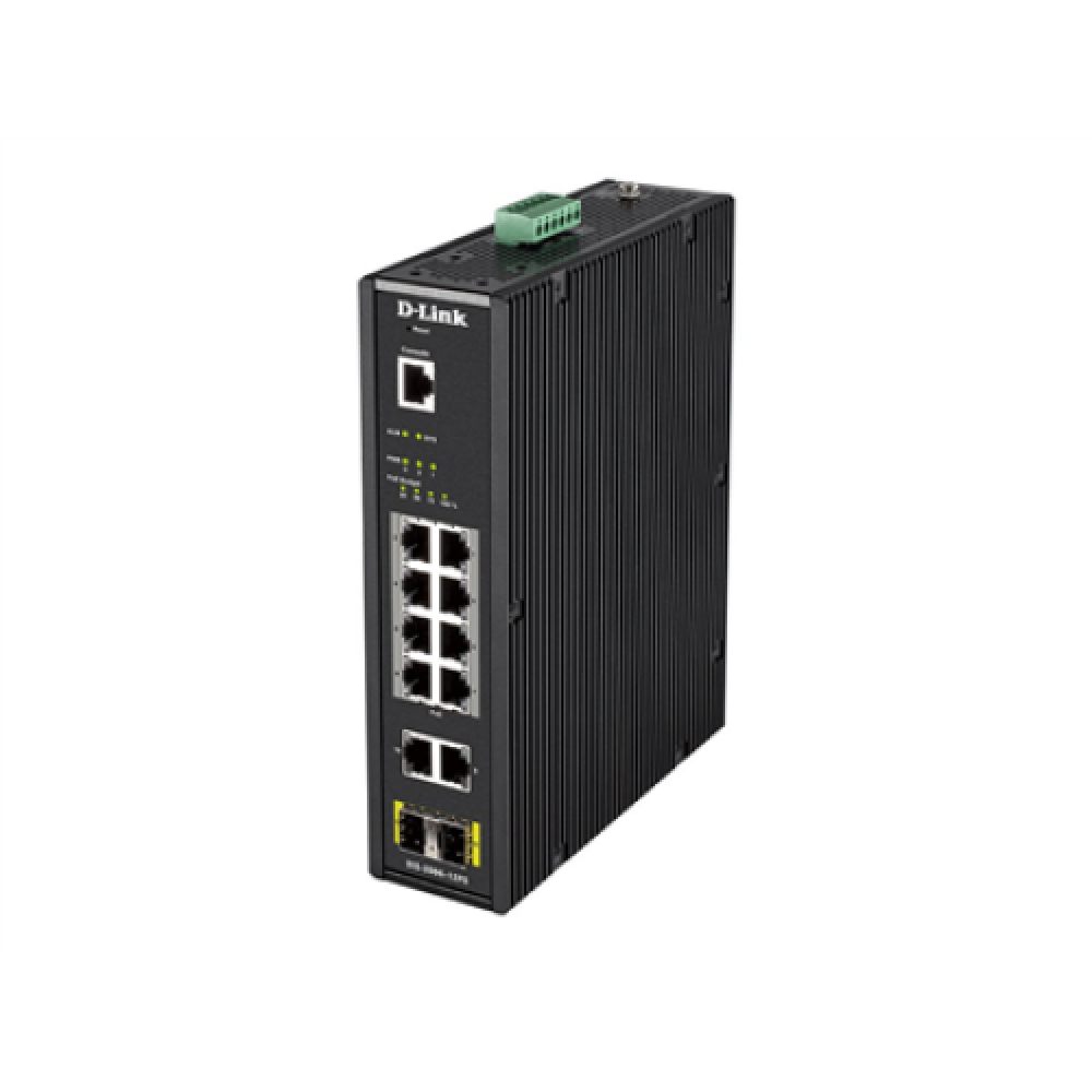 D-LINK DIS-200G-12PS L2 Managed Industrial Switch with 10 10/100/1000Base-T and 2 1000Base-X SFP ports , D-Link , Switch , DIS-200G-12PS , Managed L2 , Wall mountable , 60 month(s)