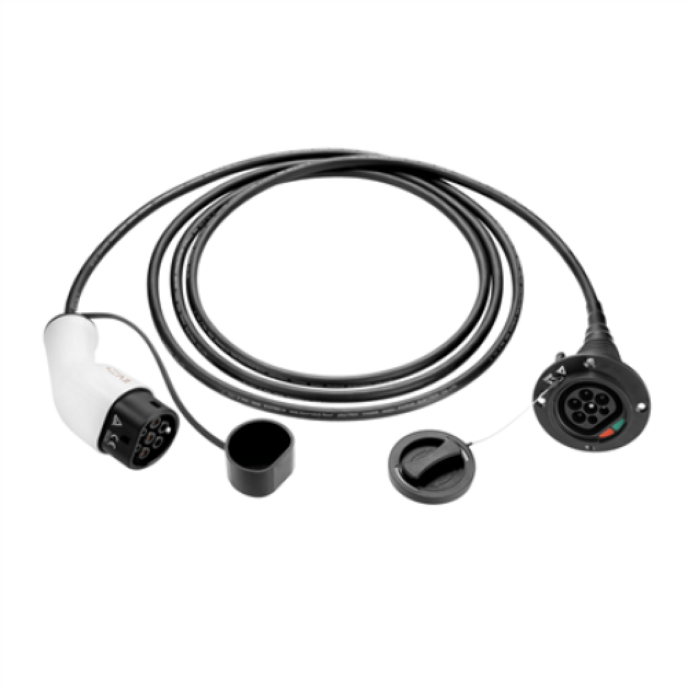 EV+ Charging Cable Extender Type 2 32A 3 phase 5m , EV+ , EV-CB-EXT-T2-32-3P-W-5m , EV+ Charging Cable Extender Type 2 32A 3 phase , 5 m