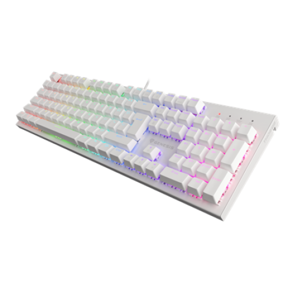 Genesis , THOR 303 , White , Gaming keyboard , Wired , RGB LED light , US , 1.8 m , Brown Switch