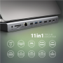 AXAGON USB-C 5Gbps TRIPLE 4K DISPLAY 11in1 Hub , HMC-4KX3